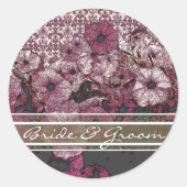 Pétunia Violet Sur Stickers Élégants Gradient Blan (Devant)