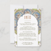 Petunia Wedding INFO Art Nouveau Mucha Kaart (Voorkant)