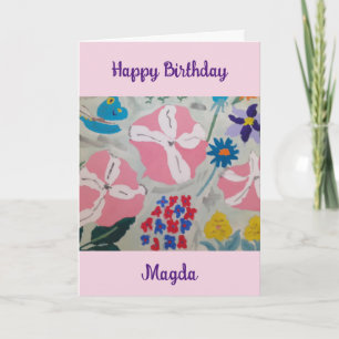Pétunias et fleurs d'été Carte d'anniversaire
