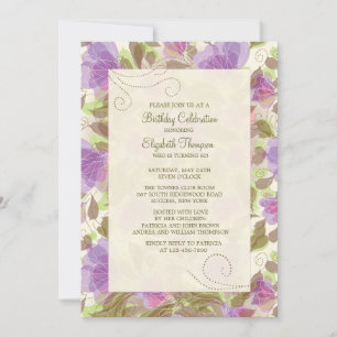 Petunias Floral Invitation Kaart