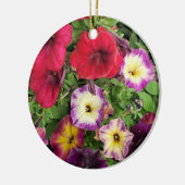 Petunias Paars en roze kerstmis Keramisch Ornament (Links)