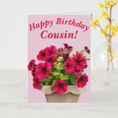 Pétunias rose carte d'anniversaire florale pour Co (Fleur jaune)