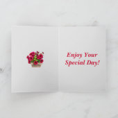 Pétunias rose Floral Carte d'anniversaire pour la (Intérieur)