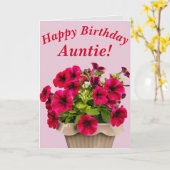 Pétunias rose Floral Carte d'anniversaire pour la (Fleur jaune)