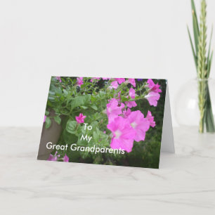 Petunia's voor grootouders kaart
