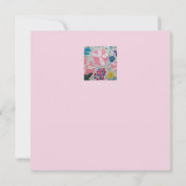 Petunia's & Zomerbloemen Platte Verjaardag Kaart (Achterkant)