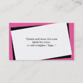 Peu conception de carte de visite noire de robe, (Dos)