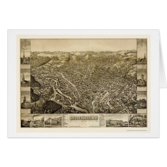 Peu d'automnes, carte panoramique de NY - 1881 (Devant horizontal)