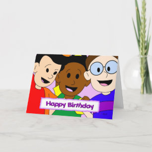 Peu de carte d'anniversaire de bandes dessinées