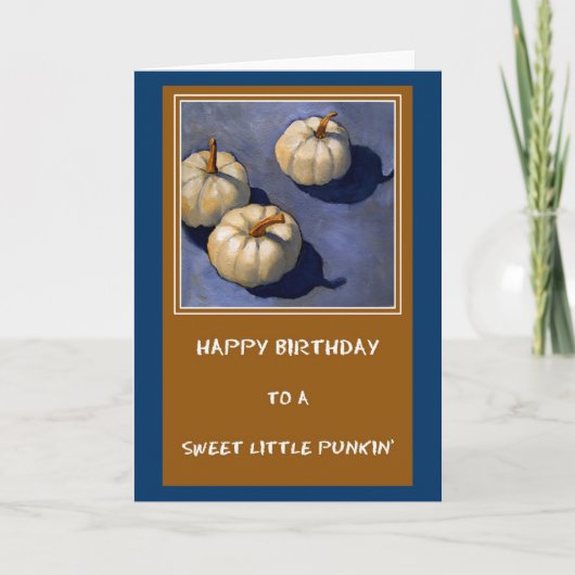 PEU DE CARTE D'ANNIVERSAIRE DE CITROUILLE (Devant)