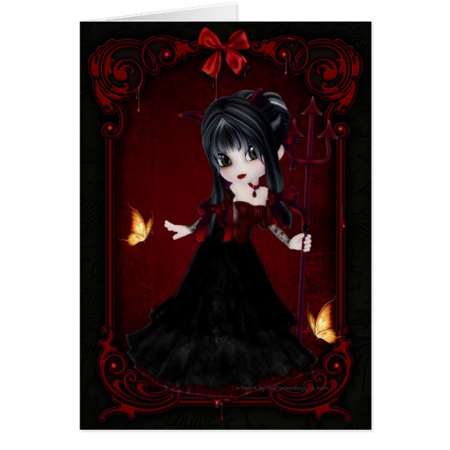 Peu de carte de la conception 1 de fille de diable (Devant)