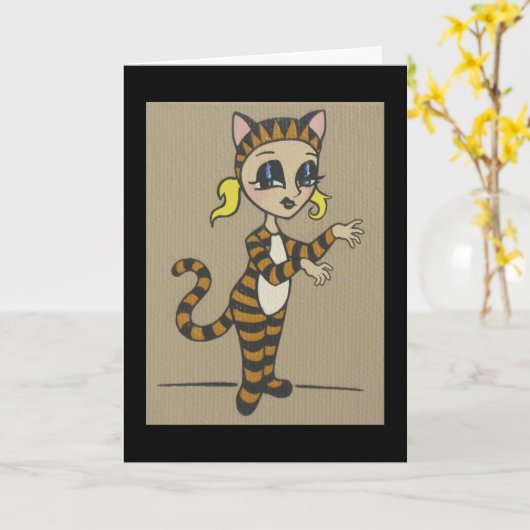 peu de carte de tigger avec la frontière (Fleur jaune)