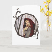 Peu de carte de voeux rouge de capuchon (Fleur jaune)