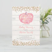 Peu de carte d'invitation de baby shower de fille (Debout devant)