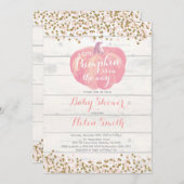 Peu de carte d'invitation de baby shower de fille (Devant / Derrière)