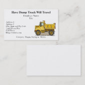 Peu de cartes de visite de camion à benne (Devant / Derrière)