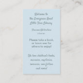 Peu de cartes de visite de coutume de bibliothèque (Dos)