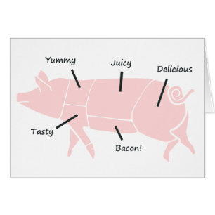 Peu de Piggie rose avec les étiquettes savoureux