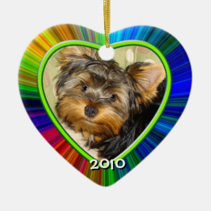 Peu de premier ornement de Noël de Yorkies