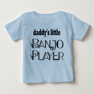 Peu de T-shirt de bébé de joueur du banjo du papa