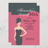 Peu invitation noire de robe (Devant / Derrière)