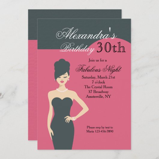 Peu invitation noire de robe (Devant / Derrière)