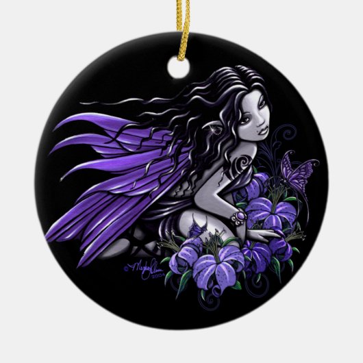 "Peu" ornement violet bleu de fée de papillon de (Devant)