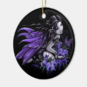 "Peu" ornement violet bleu de fée de papillon de (Gauche)