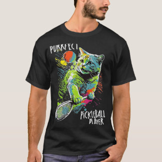 Peufect Player Cat Paddleball Player Pickleball T-shirt
