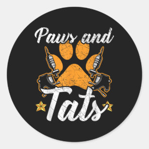 Peugen en tinten Tattoo Lover tatoeage Ow Ronde Sticker
