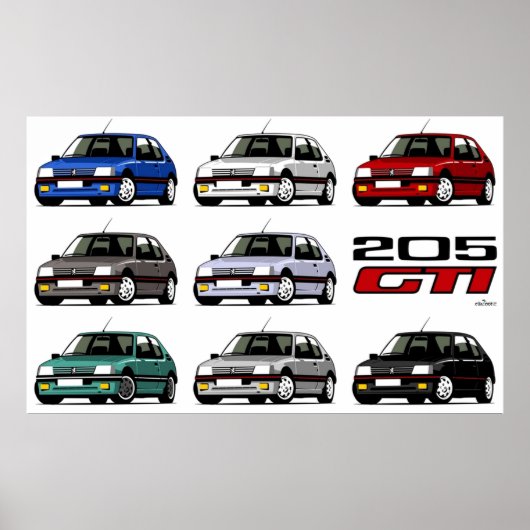 Peugeot 205 GTI Poster (Voorkant)