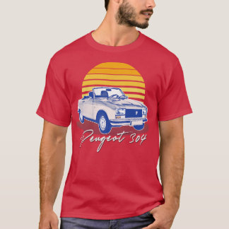 Peugeot 304 Cabriolet  Zonsondergang Ontwerp T-shirt