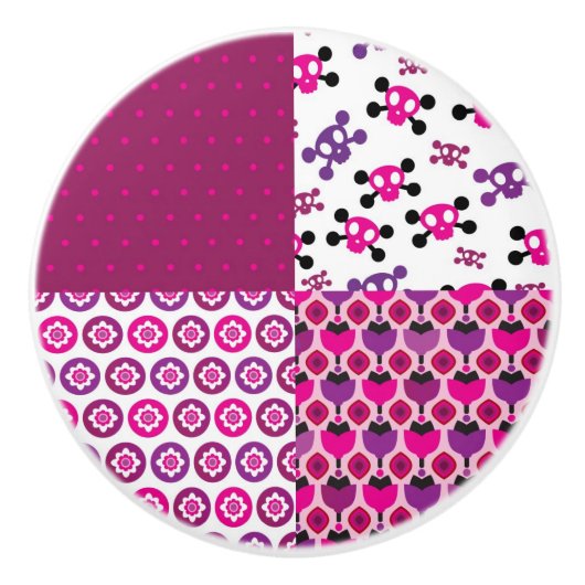 Peul van de borstbloem keramische knop (Voorkant)