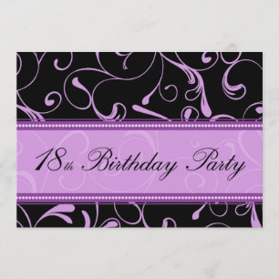 Peuple Swirl 18e anniversaire Cartes d'invitation