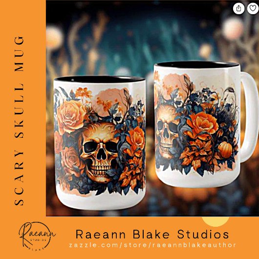Peur Halloween Crâne en céramique Mug