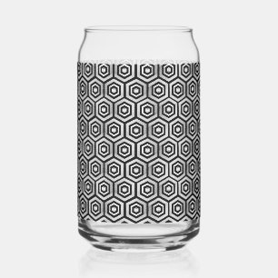 Peut-être en Verre Noir Blanc Motif Géométrique He