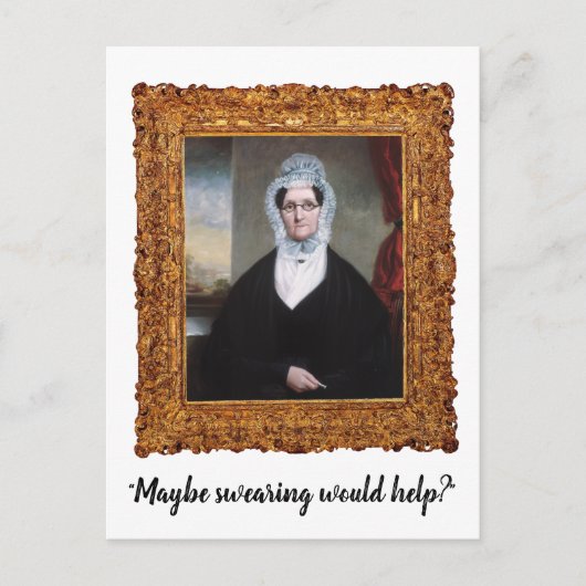 "Peut-être que jurer aiderait" drôle carte postale (Devant)