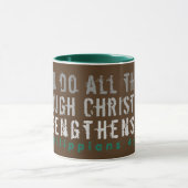 Peut Faire Toutes Les Choses Écriture Mug Brown (Centre)