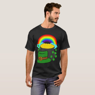 Peut gouden Pet regenboogklaver Sint Patricks Day T-shirt