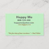 PEUT le modèle de carte de visite (Dos)