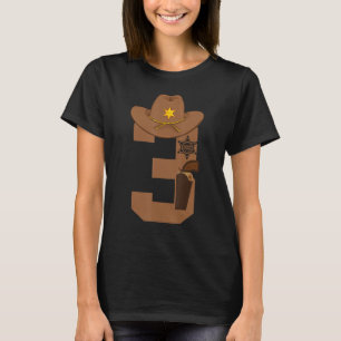 Peuter 3e Verjaardag Western Sheriff Boys Kinder 3 T-shirt