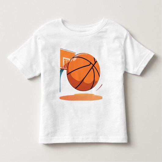 Peuter Fijne Jersey T-shirt - Grote Basketbal (Voorkant)