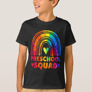 Peuter groep leerkracht meisjes tie dye terug naar t-shirt