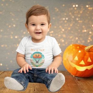 Peuter Halloween Skelet vliegt met Pompoenvalscher Kinder Shirts