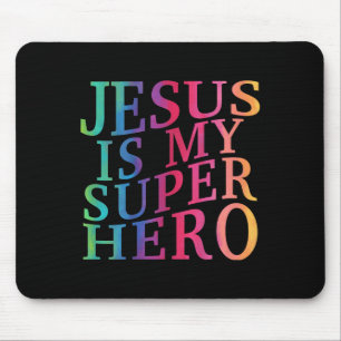Peuter Jesus is mijn superheld Christelijk Godszoo Muismat