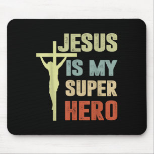Peuter Jesus is mijn superheld Christelijk Godszoo Muismat