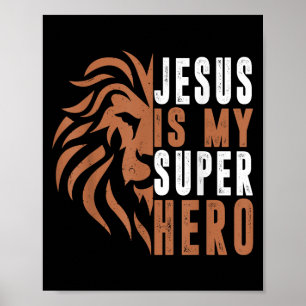 Peuter Jesus is mijn superheld Christelijk Godszoo Poster