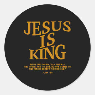 Peuter Jongen Jezus Is Koning Witte Christelijke G Ronde Sticker