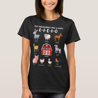 Peuter Kinder boerderijdieren Oude MacDonald had e T-shirt