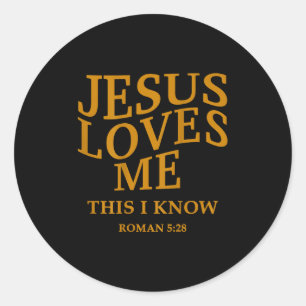 Peuter Meisje Jezus houdt van me Dit weet ik Chris Ronde Sticker